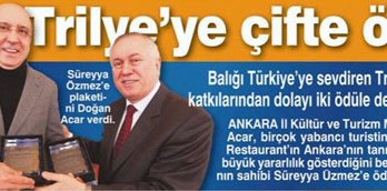 Trilye'ye Çifte Ödül - 27 Ocak 2012 Sabah Ankara