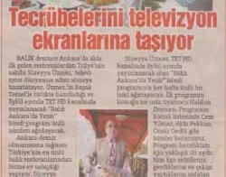 Süreyya Üzmez Tecrübelerini Televizyon Ekranlarına Taşıyor - 11 Ağustos 2011 Hürriyet Ankara