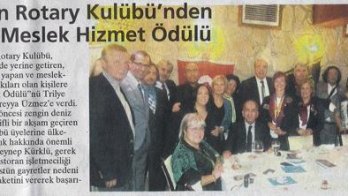 Tandoğan Rotary Kulübü’nden Süreyya Üzmez’e Ödül - 11 Ekim 2013 Milliyet Ankara