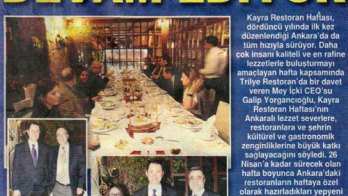 Kayra Restoran Haftası Devam Ediyor - 21 Nisan 2012 Posta Gazetesi Ankara eki