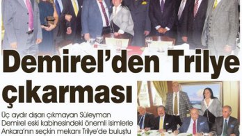 Demirel'den Trilye Çıkarması - 27 Şubat 2012 Sabah Gazetesi